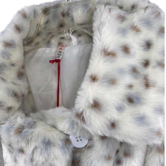 RAGA Siberian Snow Leopard Faux Fur Coat Jacket Women's Size 2X NWT - Picture 2 of 11
